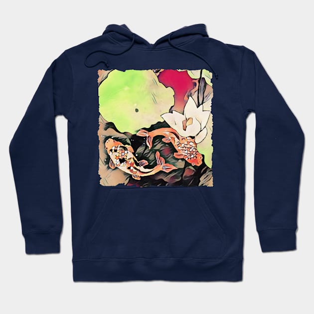 Oriental Koi Pond Hoodie by PhotoArts